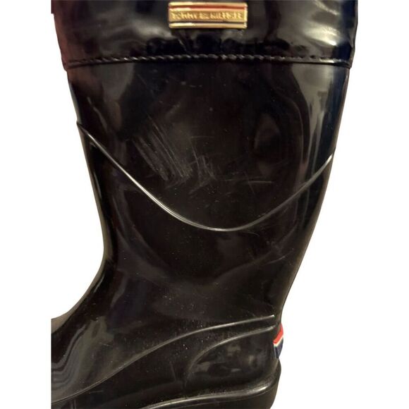 Tommy Hilfiger Women's Rain Boots Size 8 Black Pull-On Anti-Slip Soles - Picture 7 of 12